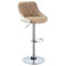 WOLTU Barhocker, Hocker mit Lehne, höhenverstellbar drehbar, gepolsterter Kunstledersitz, rutschfestes Metallfuß, für Küche Hausbar, Khaki+Weiß, BH30kk-1