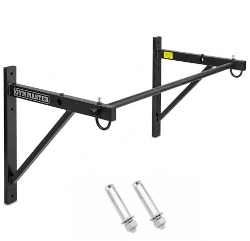 GYM MASTER Wall Mounted Pull Up Bar with Band Anchors, Home Gym Equipment