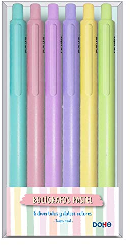 Dohe 79600 - Stifte in Pastellfarben, Tintenfarbe Blau, Packung mit 6 Stück