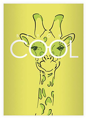 2 Beyond Cool DIN A4 Schulhefte, Schreibhefte mit Sonnenbrillen Giraffe, grün Lineatur 20 (blanko Heft 16 Blatt/32 Seiten) Notizheft, Kladde für Schule, Universität, Büro