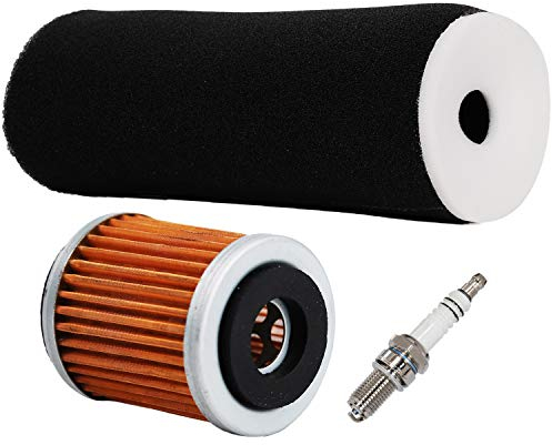 Carkio Luftfilter Element Reiniger mit Ölfilter Zündkerze Kit für 1987-2004 Yamaha Warrior 350 YFM350X ersetzt 1UY-14451-00-00 1UY134400100