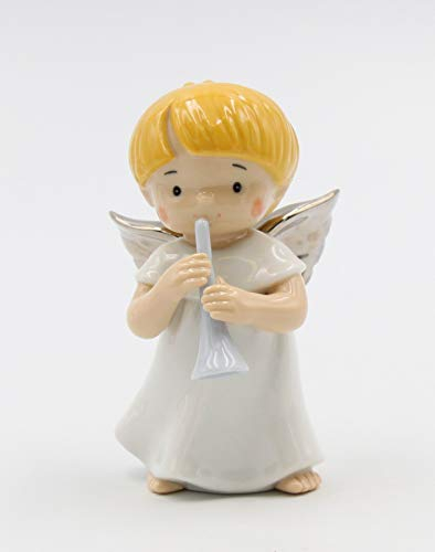 Cosmos Gifts Engel spielt Trompete Figur, Porzellan, Mehrfarbig