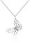 MENDOZZA Collier papillon pour femme - En acier inoxydable - Pendentif papillon - Argenté, or rose - 46 cm, Acier inoxydable, Mendozza