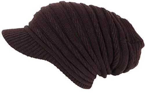 Mütze Rasta braun schokoladenbraun aus weicher Wolle Fashion Kift – Unisex Gr. Einheitsgröße, braun