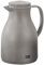 KHG Isolierkanne 1 Liter Sandgrau Beige | Quick Press & Drehverschluss | außen Kunststoff matt | innen Glas BPA-frei | Thermoskanne 1l für heiße & kalte Getränke mit präzisem Ausgießer