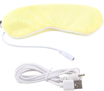 Professionelle Augenmaske mit USB-Heizfunktion und Dampfeffekt, Lavendel-Einlage, Augen-Massager für Pflege, portable Gerät zur Entspannung, Stressabbau und Trockenheit-Linderung (Gelb)