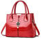 NICOLE & DORIS Handtaschen Damen Elegant Lackleder Handtasche Krokoprägung Henkeltasche Arbeits Taschen Damen Shopper Umhängetaschen Tote Bag mit Anhänger Rot