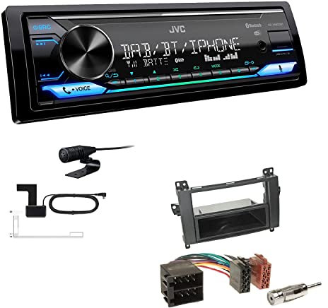 JVC KD-X482DBT 1-DIN Autoradio Media Receiver Digitalradio DAB+ Bluetooth Amazon Alexa USB Einbauset passend für Mercedes-Benz Sprinter ab 2006 schwarz mit ISO