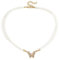 LEEQ Schmetterlings-Perlenkette für Damen,Strass Halsketten, Runde weiße simulierte Muschelperlenkette Festival Geburtstagsparty Halskette Schmuck für Frauen und Mädchen