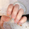 Agasar 24pcs French False Nails Short Stick on Nails Pearl Press on Nails Removable Glue-on Nails Fake Nails Women Girls Nail Art Accessories