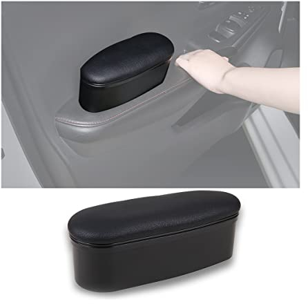 JNNJ Auto-Handlauf-Unterstützung, PU Leder Ergonomische Auto Handlauf Armlehnen, Armbogen Unterstützung Arm Erhöhung Pad Plus Aufbewahrungsbox, Für Autos(Schwarz)