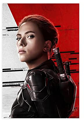 SORECI Black Widow Poster Scarlett Johansson Filmposter Leinwand Poster Wandkunst Dekor Druck Bild Gemälde für Wohnzimmer Schlafzimmer Dekoration ungerahmt 50 x 75 cm