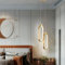 YKSJDFH Nordische LED-Pendelleuchten, moderne goldene LED-Pendelleuchten, Kupfer, einfache Pendelbeleuchtung für Schlafzimmer, Wohnzimmer, Badezimmer, Restaurant, Hängelampe, verstellbare Decken-Hänge