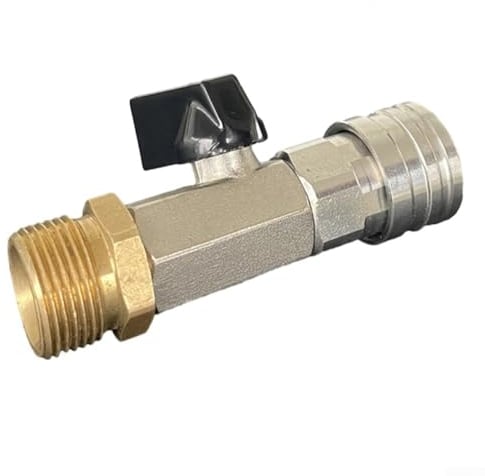 HEIBTENY Nettoyeur haute pression Robinet à boisseau sphérique Raccord rapide Machine de nettoyage haute pression Machine à laver de voiture Pistolet à eau Tuyau d'eau en acier inoxydable 1/4 femelle