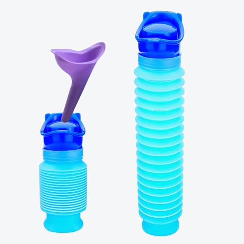 Fay Bless Urinoir portable de 750 ml pour adulte - Urinoir de voiture - Toilettes douces pour l'extérieur, le camping, les voyages - Urinoir pour homme et femme - 3 pièces (bleu)