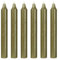 6er Pack Rustikale Stabkerzen H:18 cm Ø:2,2 cm Brenndauer 8 Stunden Tafelkerzen, Farbe:Waldgrün
