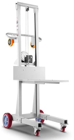 VEVOR Hochhubwagen, 181 kg Tragkraft, Handstapler, 130 cm maximale Hubhöhe, Deichselstapler, multifunktionaler manueller Palettenwagenstapler mit Rädern und Verstellbarer Platte