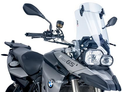 Puig 5914W Touring-Scheibe mit Verstellvisier Transparent, entwickelt zur Verbesserung der Aerodynamik, mehr Windschutz und höheren Komfort und Stabilität auf allen Strecken