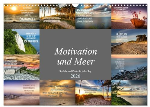 Motivation und Meer (Wandkalender 2026 DIN A3 quer), CALVENDO Monatskalender