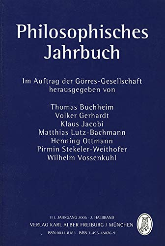 Philosophisches Jahrbuch: 113. Jahrgang 2006 - 2. Halbband