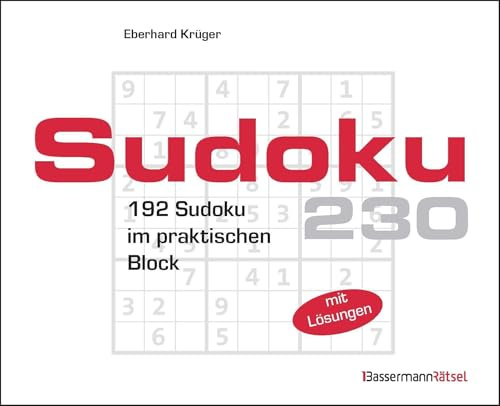 Sudokublock 230 (5 Exemplare à 2,99 €): 192 Sudoku im praktischen Block
