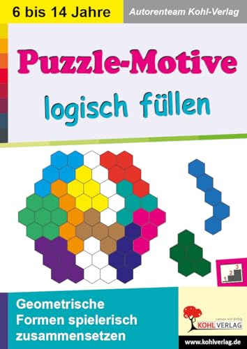 Puzzle Motive logisch füllen Geometrie Mathematik Grundschule Sekundarstufe Klasse 1 2 3 4 5 6 7 8 | Logisches Denken Räumliches Denken Wahrnehmung | ... Formen spielerisch zusammensetzen
