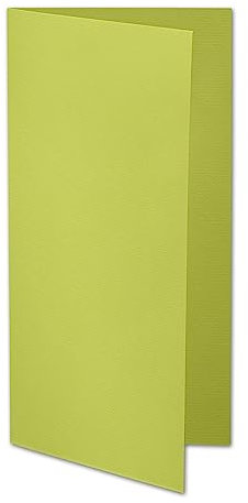 ARTOZ 50x DIN Lang Faltkarten - Grün (Limette) gerippt 210 x 105 mm Klappkarten - Blanko Doppelkarte mit 220 g/m² edle Egoutteur-Rippung