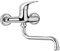Kiamami Valentina - Robinet Mitigeur Mural pour Cuisine ou Buanderie | Bec Verseur Orientable | Entre-axe 15cm | Chromé et Laiton | Produit Italien, Cromo, Laiton