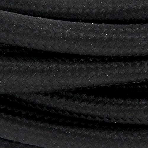 Chacon 61041 Cavo Rivestito in Tessuto Nero, 3 M