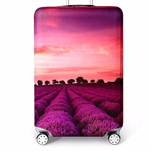 YianBestja Elastisch Reise Kofferschutzhülle Abdeckung Waschbar Kofferhülle Schutz Bezug Luggage Cover für 18-32 Zoll Koffer (Provence, L (25-28 Zoll))