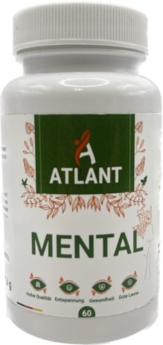 Atlant Vital - Mental Kapseln mit L Phenylalanin, L Tyrosin und L Tryptophan (Monatspackung) ist ein Nahrungsergänzungsmittel für mentale Stärke und positives Denken