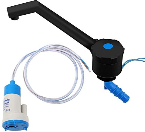 Novo 12v Wasserhahn mit Tauchpumpe für Wohnmobil, Wohnwagen - ABS Kunststoff, Bauhöhe: 135 mm, 90 g, schwarz