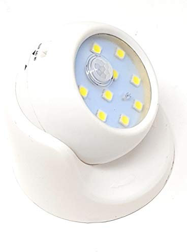 ValmoniSport Luz LED Noche con Sensor de Movimiento Completo 360º Para Interior y Exterior Encendido Apagado Automático Detector Iluminación Nocturna Lámpara Pilas Linterna Blanca