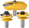 KATUR 3Pcs 1/2 Inch Shank Rail y Stile Panel Raiser Router Bit Set con Ogee Round Over Raised Panel Cabinet, Brocas Ogee para rieles de puerta y enrutador