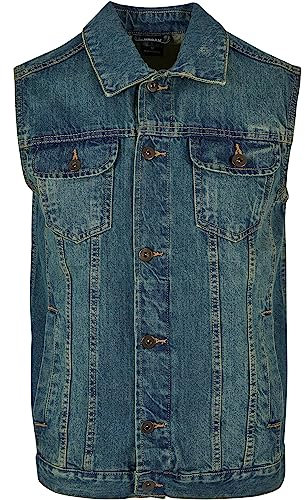 Urban Classics Herren Tb514 Denim Vest, Lightblue, 5XL Große Größen
