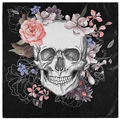 CaTaKu Servietten, Motiv: Totenkopf, Halloween, waschbar, wiederverwendbar, für Cocktail-Servietten, 50,8 x 50,8 cm Casual 20 x 20 mehrfarbig