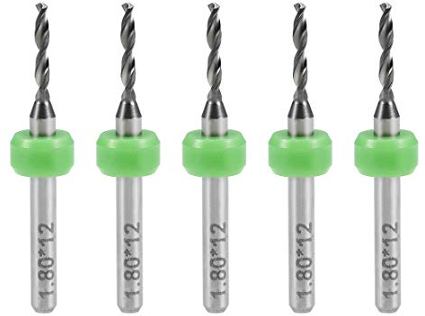 sourcing map 5Stk. PCB Bohrer 1,8mm Hartmetall Drehwerkzeug Schmuck CNC Gravur Leiterplatte Mikro Bohrer 1/8 Zoll Schaft