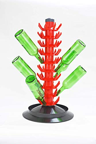 Vigo Presses 80 Bottle Drainer Tree from Enolandia. Drain Any Bottle Type up to 750ml with Ease. Bottle Washing Solution.