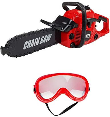 LEAN Toys Artigiano Set motosega elettrica sonora Occhiali giocattolo per bambini