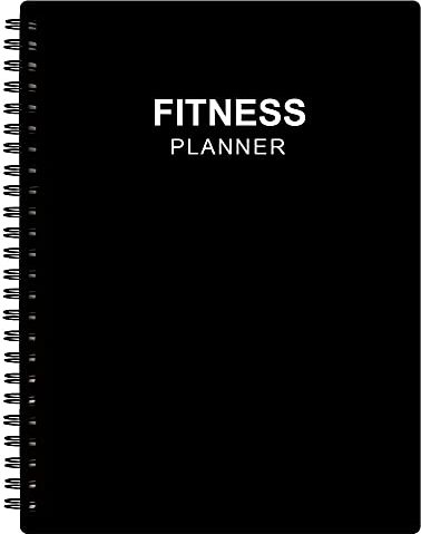Fitness Journal for Women & Men - A5 Workout Journal/Planner to Track Weight Loss, GYM, Bodybuilding Progress - Daily Health & Wellness Tracker, Black, 14.8 x 21cm