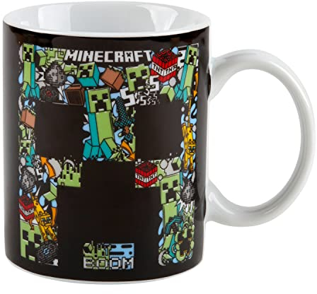 Minecraft Taza de cerámica | Bebidas calientes y frías | Hogar u oficina | 312 ml Creeper Funtage