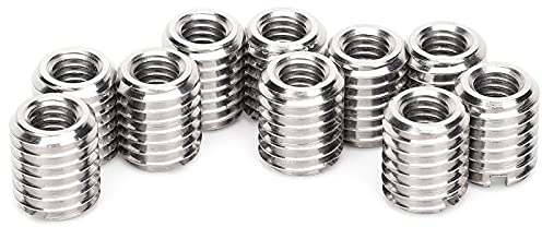 Ausla Selbstschneidender Gewindeeinsatz, 10 PCS Einsatzmutter M6 / M10, Einsatzmutter, Edelstahl 303 (Innen M6 * 1,0 Außen M10 * 1,5 Länge 12 Mm)