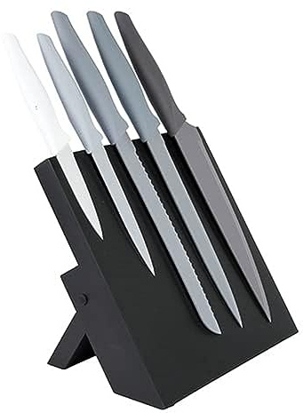 axentia Magnet-Messerblock, schwarz, weiß, grau, 6-teilig