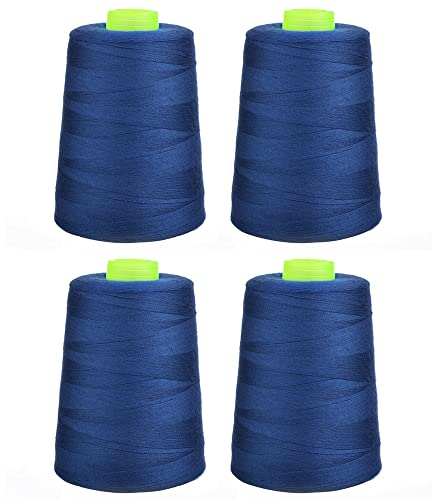 Phönix 4x5000m Universal Qualitätsgarn, Stärke 120 Nähgarn für Overlock-Nähmaschinen (Königsblau)