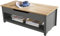 Home Source Lift Up Coffee Occasional Table, Storage Shelf, Oak Effect, Dark Grey