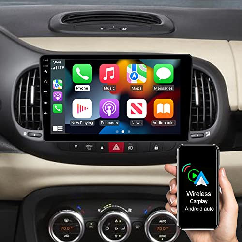 ACAVICA Autoradio Android per Fiat 500L 2012-2017 - Schermo Touch da 9, Wireless Apple CarPlay & Android Auto, Navigazione GPS, Bluetooth, WiFi