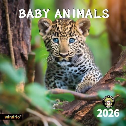 2026-2027 Wall Calendar,Calendar 2026, November 2026 - December 2027, Wall Calendar Baby Animals, 12 x 24 Opened, Thick Paper, Large Writing Blocks, Hanging Monthly Calendar for Home, Office & School Planning