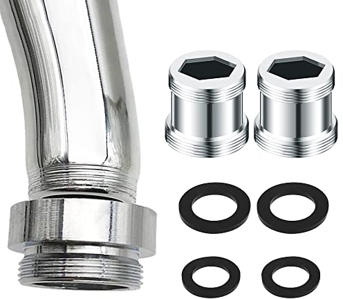 BUENTYA 2 Stück Wasserhahn Adapter Messing Außengewinde Wasserhahn GewindeadapterLuftsprudler Adapter mit Gummidichtung Wassersparende Metall Buchse für Wasserfilter Küchenarmaturen (M20-M22)