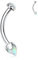 G23 Titan Augenbrauen-Piercing Schmuck Gebogene Augenbraue Langhantel Augenbrauenringe 16G Bauchnabelring Pfeil Opal Augenbrauenstäbe Nabelringe Zungenring Lippenring Augenbrauenpiercings 6mm