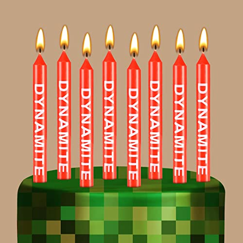 12 Stück TNT Thema Geburtstagskerzen Dynamit Kerzen Geburtstagskuchen Kerzen Dekoration Tortenkerzen für Videospiel Party Abschlussfeier Täglich Gebrauch